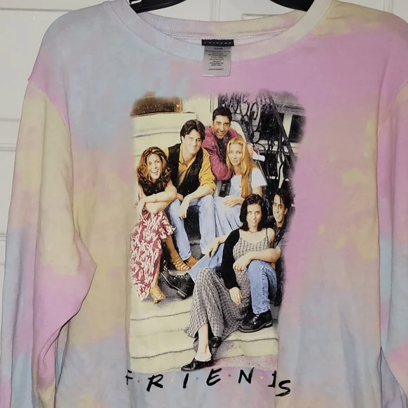 FRIENDS Tops Friends Tie Dye Cropped Crewneck Sweatshirt Xl - Main Image